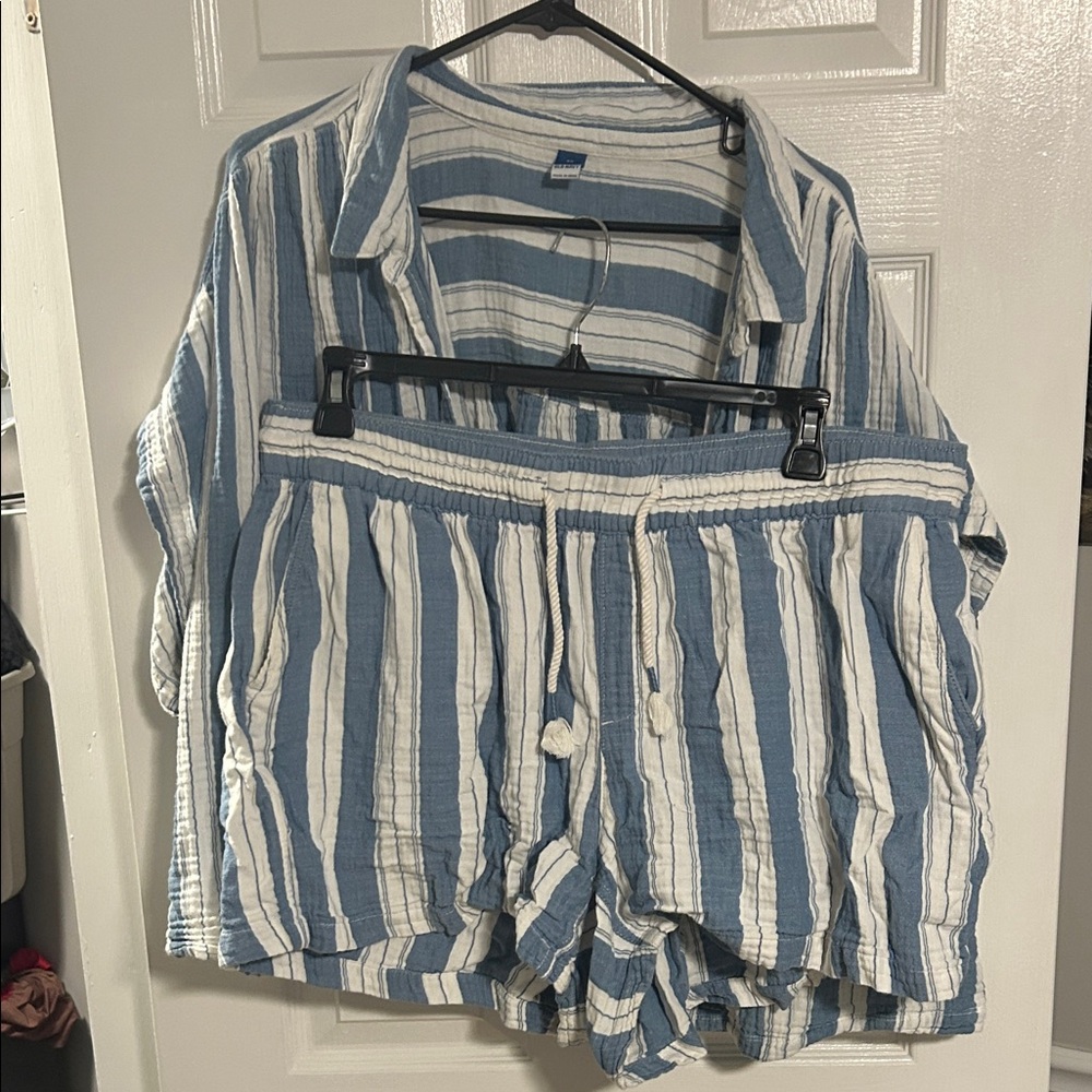 Old Navy Blue and White Striped Set